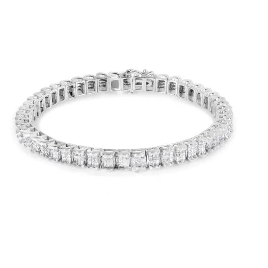 Original Haus of Brilliance 14K White Gold 300 Cttw PrincessCut Diamond Link 75 Bracelet HI Color SI1SI2 Clarity JMS always Bracelets Original Haus of Brilliance 14K White Gold 300 Cttw PrincessCut Diamond Link 75 Bracelet HI Color SI1SI2 Clarity JMS always Bracelets