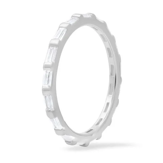 Original Kylie Harper Sterling Silver Baguette CZ Stackable Eternity Band Ring JMS always Rings Original Kylie Harper Sterling Silver Baguette CZ Stackable Eternity Band Ring JMS always Rings