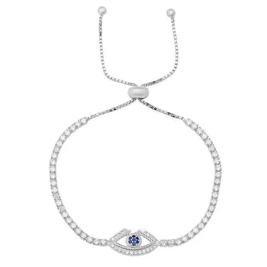 Original Kylie Harper Sterling Silver Cubic Zirconia CZ Evil Eye Adjustable Bracelet JMS always Bracelets Original Kylie Harper Sterling Silver Cubic Zirconia CZ Evil Eye Adjustable Bracelet JMS always Bracelets
