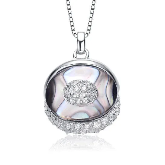 Original Megan Walford Sterling Silver Round Cubic Zirconia Cluster Oval Pendant Necklace JMS always Necklaces Original Megan Walford Sterling Silver Round Cubic Zirconia Cluster Oval Pendant Necklace JMS always Necklaces