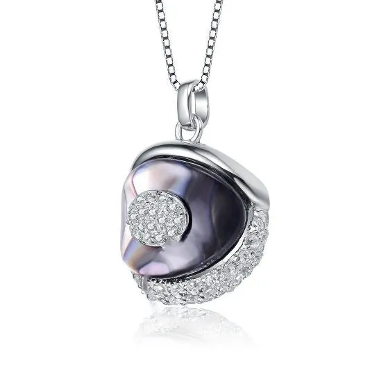 Original Megan Walford Sterling Silver Round Cubic Zirconia Cluster Oval Pendant Necklace JMS always Necklaces Original Megan Walford Sterling Silver Round Cubic Zirconia Cluster Oval Pendant Necklace JMS always Necklaces