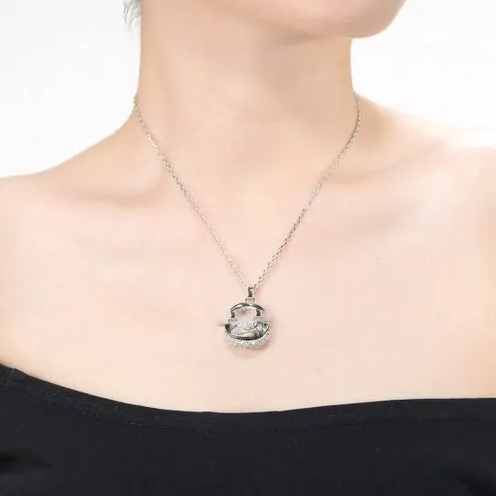 Original Megan Walford Sterling Silver Round Cubic Zirconia Cluster Oval Pendant Necklace JMS always Necklaces Original Megan Walford Sterling Silver Round Cubic Zirconia Cluster Oval Pendant Necklace JMS always Necklaces