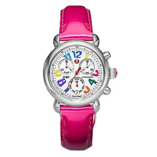 Original Michele Signature CSX 36 Carousel White Enamel Dial Pink Patent Leather Ladies Watch MWW03M000129 JMS always Watches Original Michele Signature CSX 36 Carousel White Enamel Dial Pink Patent Leather Ladies Watch MWW03M000129 JMS always Watches