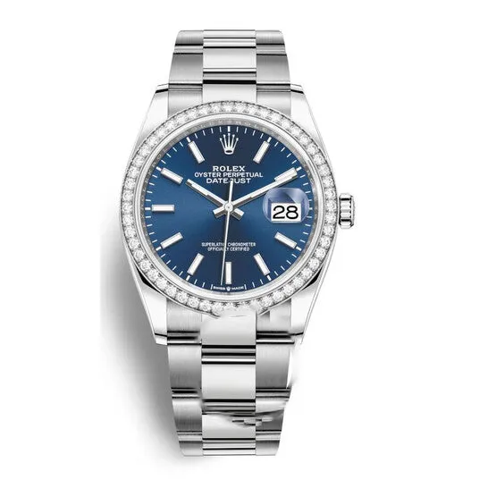 Original Rolex Datejust 36 Blue Dial Automatic Unisex Oyster Watch 126284BLSO JMS always Watches
