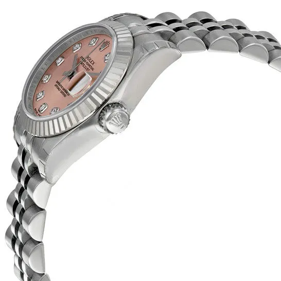 Original Rolex Lady Datejust 26 Pink With 10 Diamonds Dial Stainless Steel Jubilee Bracelet Automatic Watch 179174PDJ JMS always Bracelets Original Rolex Lady Datejust 26 Pink With 10 Diamonds Dial Stainless Steel Jubilee Bracelet Automatic Watch 179174PDJ JMS always Bracelets