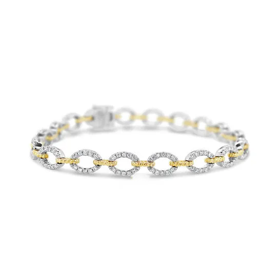 Original Tresorra 18K WhiteYellow Gold Two Tone Pav Link Diamond Bracelet JMS always Bracelets Original Tresorra 18K WhiteYellow Gold Two Tone Pav Link Diamond Bracelet JMS always Bracelets