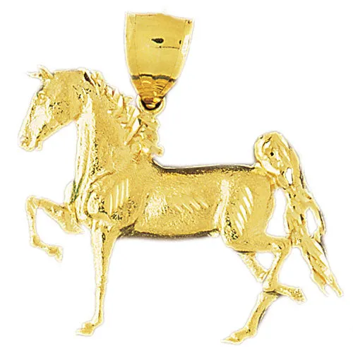 PreStyled Sets Goldia 14K Gold 40MM Horse Pendant
