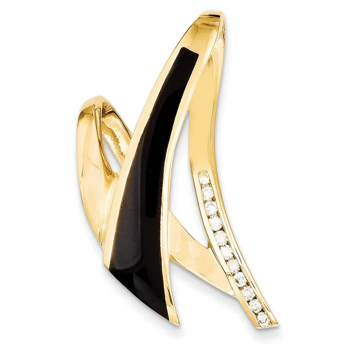 PreStyled Sets Goldia 14k Yellow Gold Polished AA Quality Completed DiamondOnyx Slide PreStyled Sets Goldia 14k Yellow Gold Polished AA Quality Completed DiamondOnyx Slide