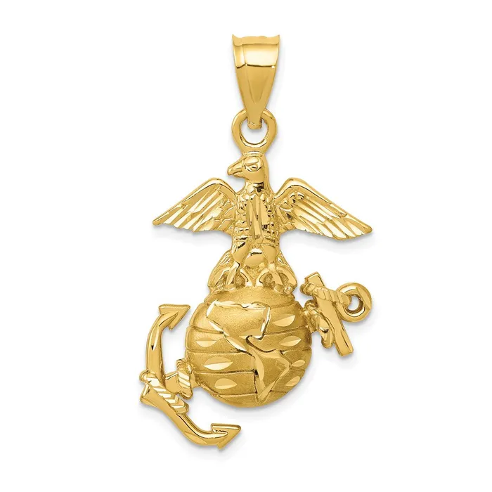 PreStyled Sets Goldia 14k Yellow Gold US Marine Pendant