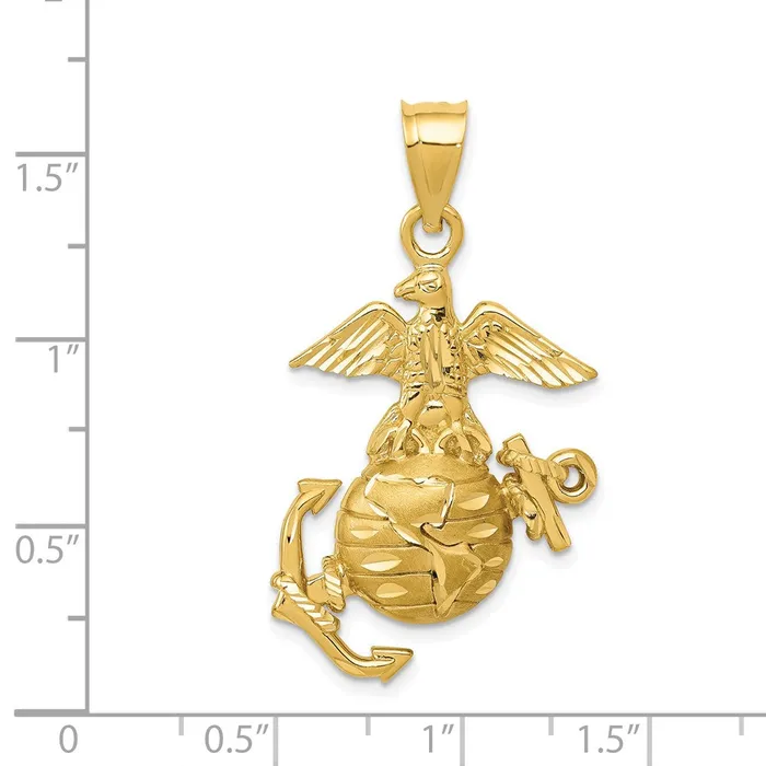 PreStyled Sets Goldia 14k Yellow Gold US Marine Pendant