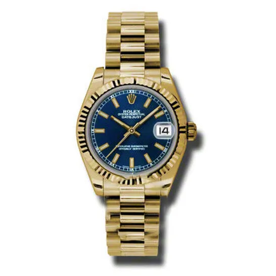 PreStyled Sets JMS always Original Rolex LadyDatejust 31 Blue Dial 18K Yellow Gold President Automatic Ladies Watch 178278BLSP PreStyled Sets JMS always Original Rolex LadyDatejust 31 Blue Dial 18K Yellow Gold President Automatic Ladies Watch 178278BLSP