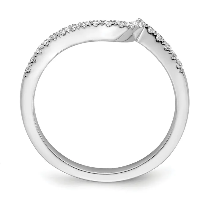 Rings 019ct CZ Solid Real 14k White Gold Contoured Wedding Wedding Band Ring Goldia