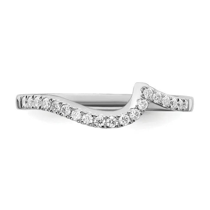 Rings 019ct CZ Solid Real 14k White Gold Contoured Wedding Wedding Band Ring Goldia