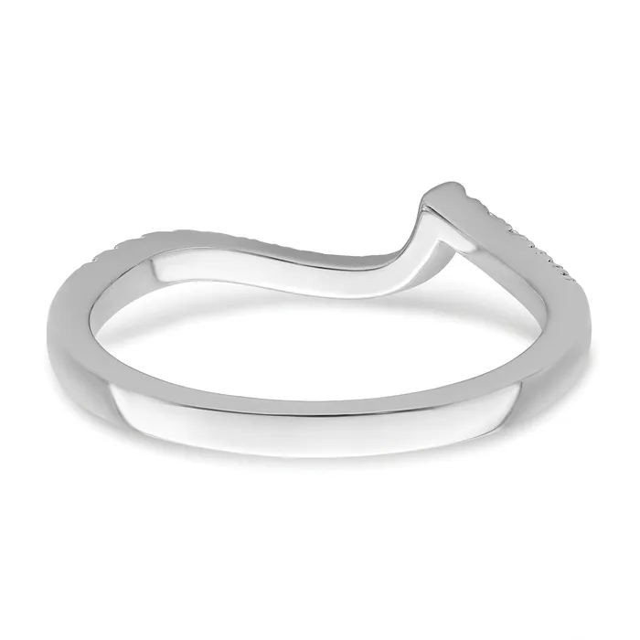 Rings 019ct CZ Solid Real 14k White Gold Contoured Wedding Wedding Band Ring Goldia