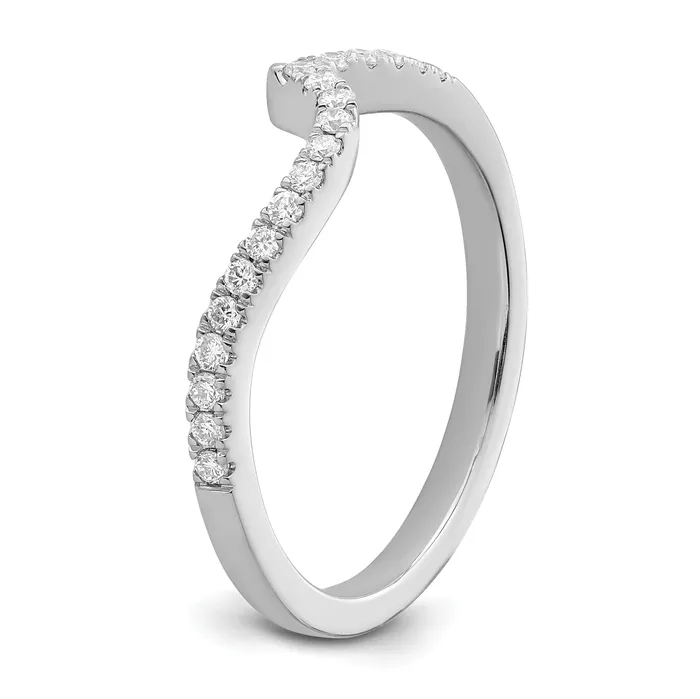 Rings 019ct CZ Solid Real 14k White Gold Contoured Wedding Wedding Band Ring Goldia