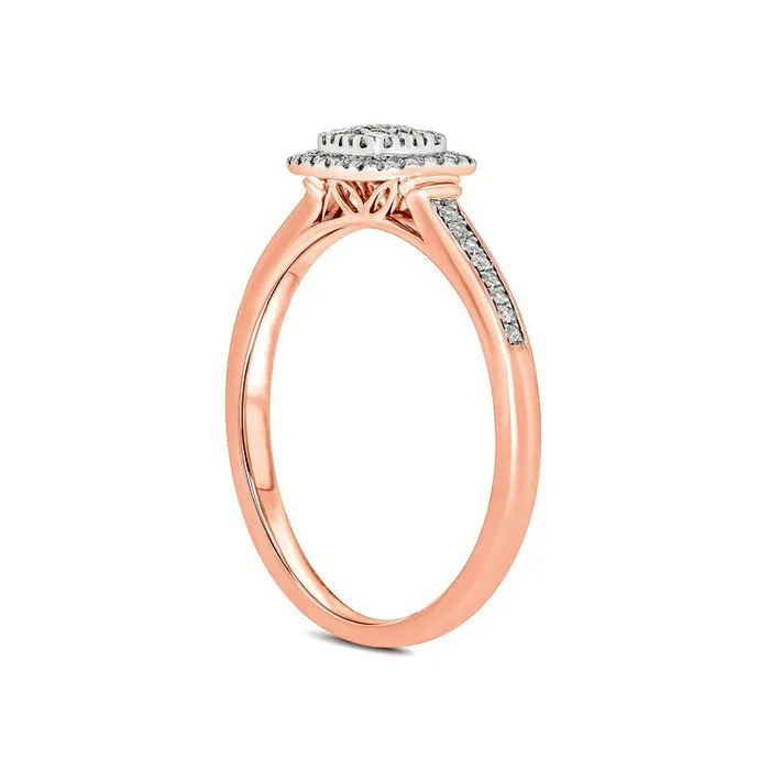 Rings 020 CT TW Composite Natural Diamond CushionShape Frame Promise Ring in Solid 10K Rose Gold Goldia Rings 020 CT TW Composite Natural Diamond CushionShape Frame Promise Ring in Solid 10K Rose Gold Goldia