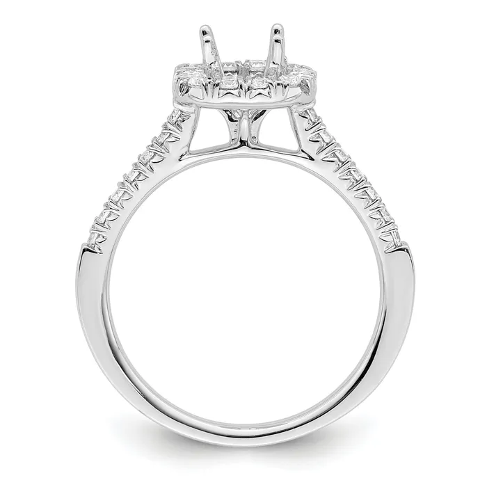 Rings 050ct CZ Solid Real 14K White Gold Cushion Halo Engagement Ring Goldia