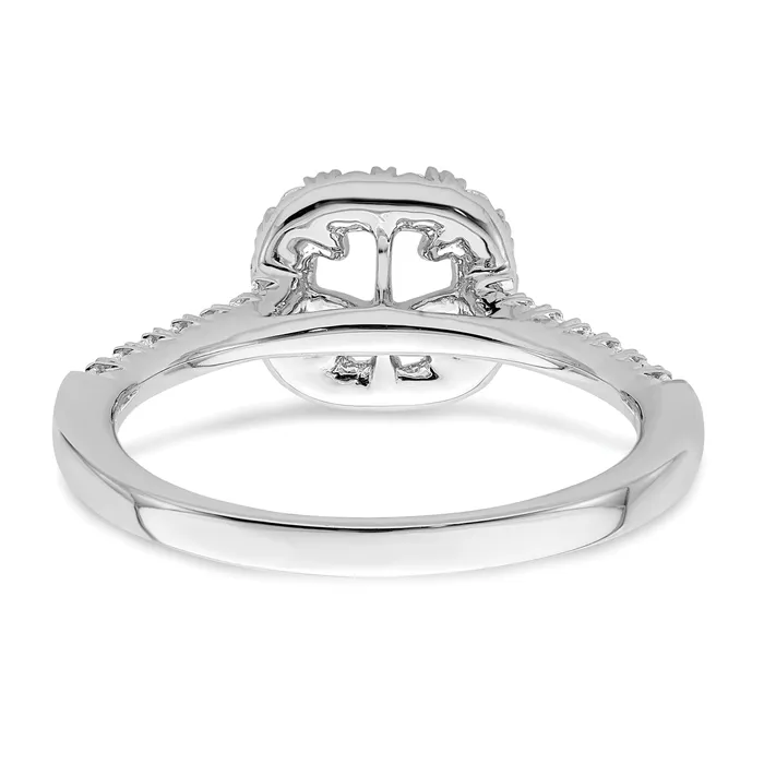 Rings 050ct CZ Solid Real 14K White Gold Cushion Halo Engagement Ring Goldia
