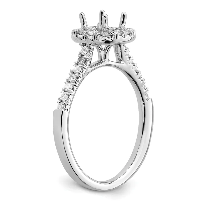 Rings 050ct CZ Solid Real 14K White Gold Cushion Halo Engagement Ring Goldia