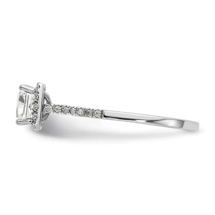Rings 050ct CZ Solid Real 14K White Gold Princess Halo Engagement Ring Goldia