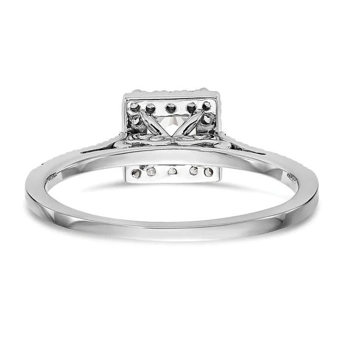 Rings 050ct CZ Solid Real 14K White Gold Princess Halo Engagement Ring Goldia