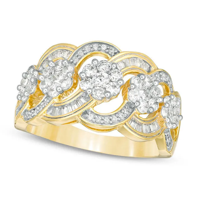 Rings 10 CT TW Composite Natural Diamond Wave Ring in Solid 10K Yellow Gold Goldia Rings 10 CT TW Composite Natural Diamond Wave Ring in Solid 10K Yellow Gold Goldia