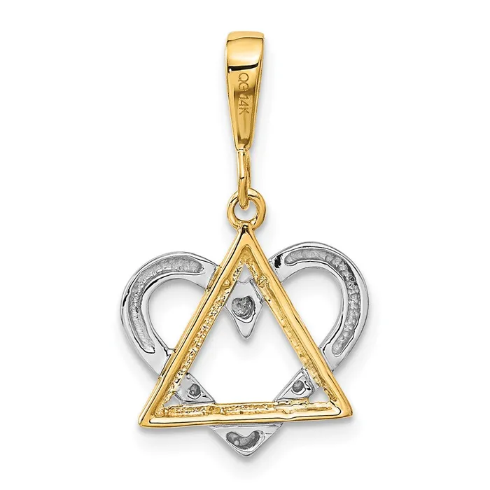 Rings 14k Twotone Gold Twotone Gold Star of David Heart Pendant Goldia