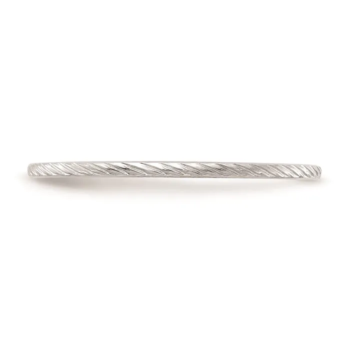 Rings 14K White Gold 12mm Twisted Wire Pattern Stackable Band Goldia