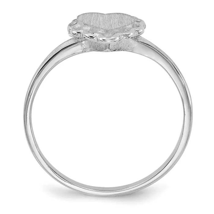 Rings 14k White Gold 60x65mm Open Back Heart Signet Ring Goldia