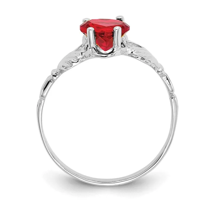 Rings 14k White Gold July CZ Birthstone Claddagh Ring Goldia