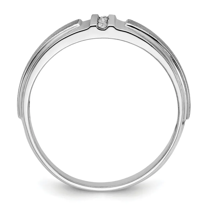 Rings 14k White Gold Mens Polished and Satin 3Stone 120 Ct Lab Grown Diamond Ring Goldia