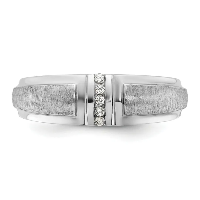 Rings 14k White Gold Mens Polished and Satin 3Stone 120 Ct Lab Grown Diamond Ring Goldia