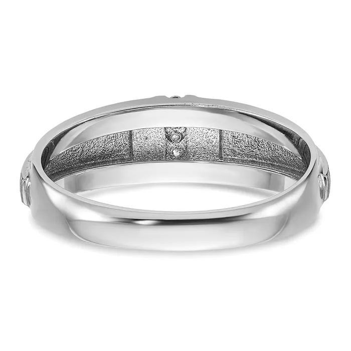 Rings 14k White Gold Mens Polished and Satin 3Stone 120 Ct Lab Grown Diamond Ring Goldia