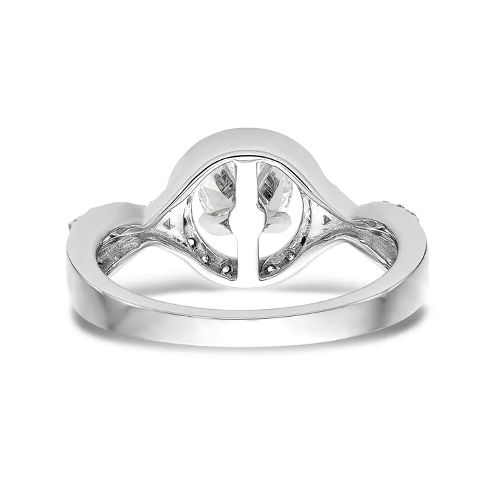 Rings 14K White Gold Peg Set Simulated Diamond Halo Engagement Ring Goldiacom