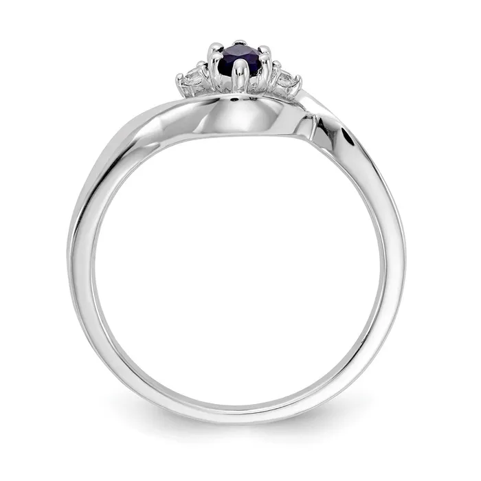 Rings 14k White Gold Real Diamond and Marquise Sapphire Ring Goldiacom