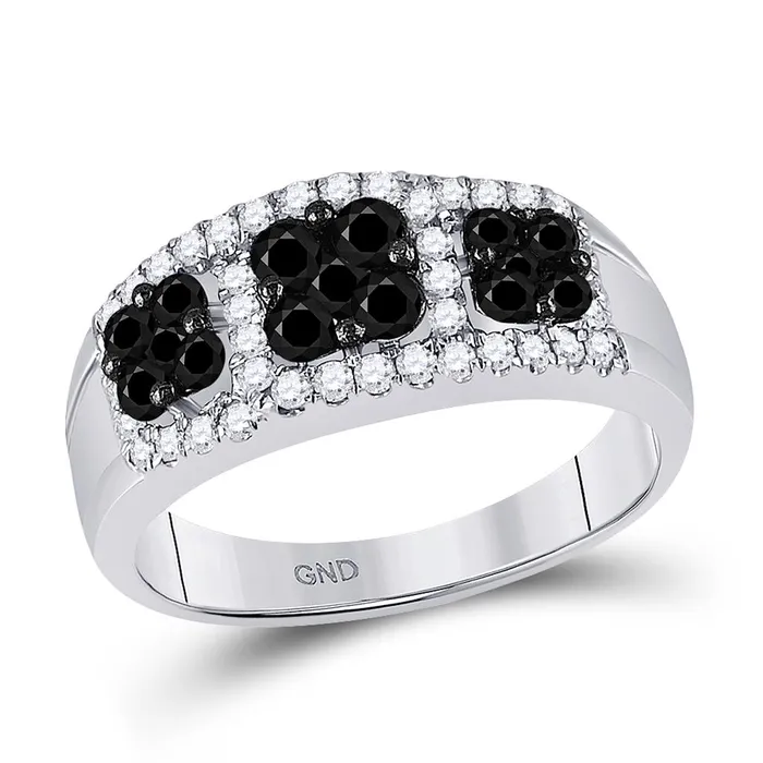 Rings 14k White Gold Round Black Diamond Anniversary Band Ring 1 Cttw gndatlanta Rings 14k White Gold Round Black Diamond Anniversary Band Ring 1 Cttw gndatlanta