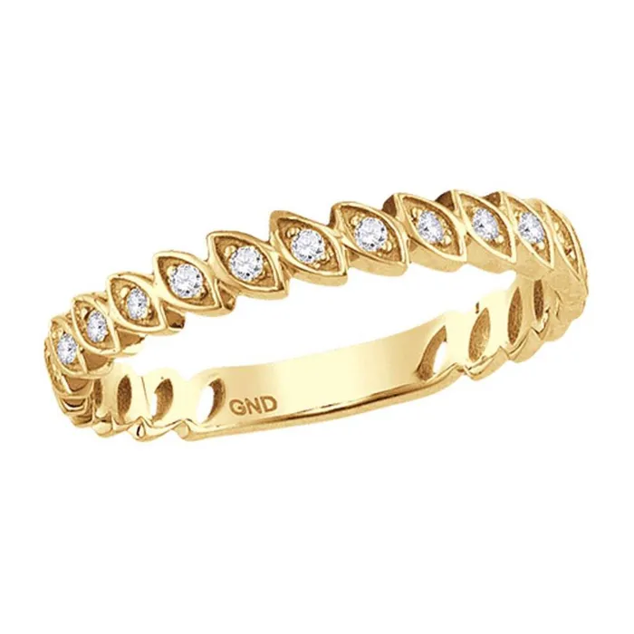Rings gndatlanta 10kt Yellow Gold Round Diamond Ovals Stackable Band Ring 110 Cttw Rings gndatlanta 10kt Yellow Gold Round Diamond Ovals Stackable Band Ring 110 Cttw