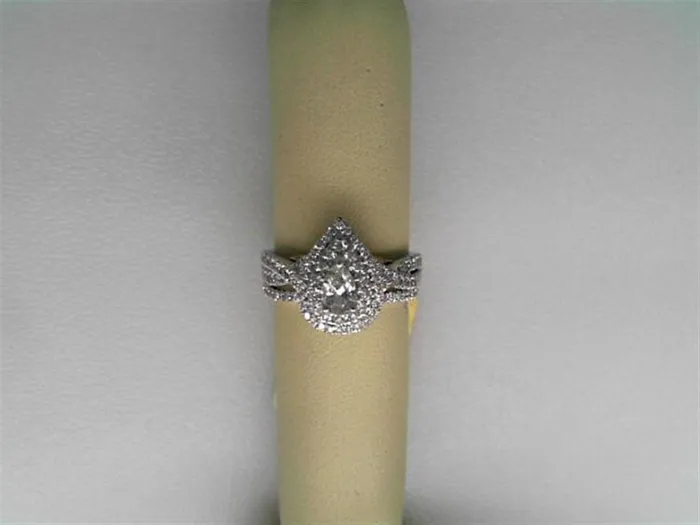 Rings gndatlanta 14k Twotone Gold Pear Diamond Bridal Wedding Ring Set 1 Cttw