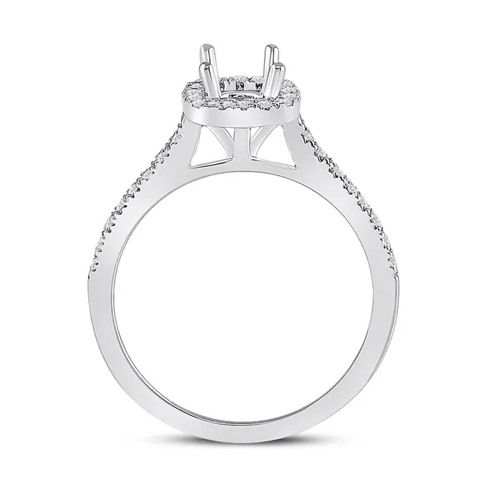 Rings gndatlanta 14k White Gold Round Diamond 12 Ct Cushion Center Bridal SemiMount Ring 13 Ctw