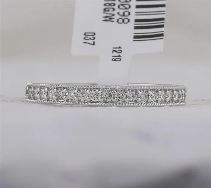 Rings gndatlanta 14k White Gold Round Diamond Single Row Wedding Band 14 Cttw Rings gndatlanta 14k White Gold Round Diamond Single Row Wedding Band 14 Cttw