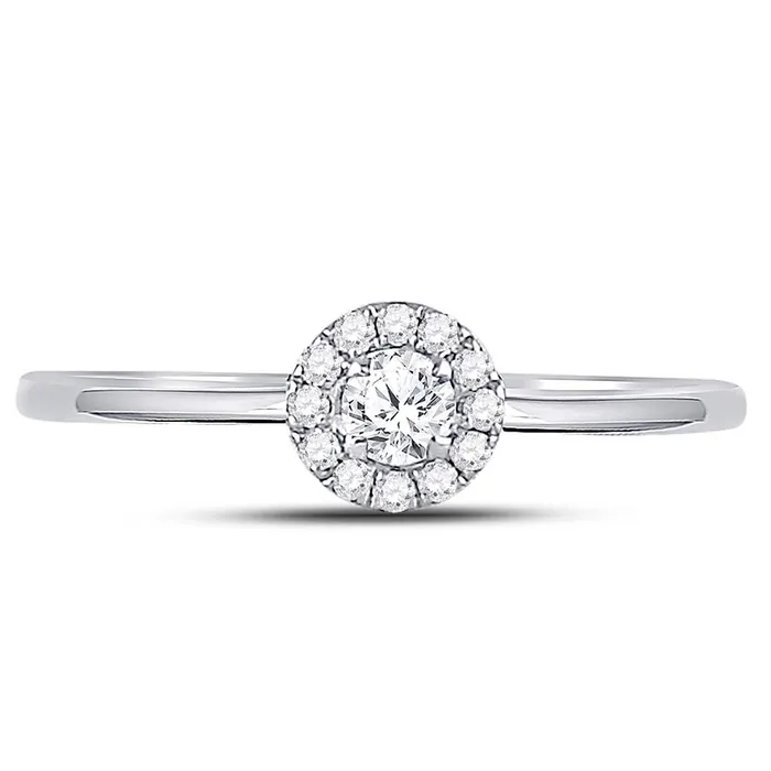 Rings gndatlanta 14k White Gold Round Diamond Solitaire Stackable Band Ring 15 Cttw