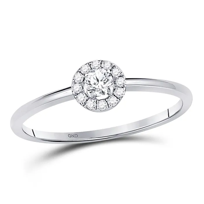 Rings gndatlanta 14k White Gold Round Diamond Solitaire Stackable Band Ring 15 Cttw