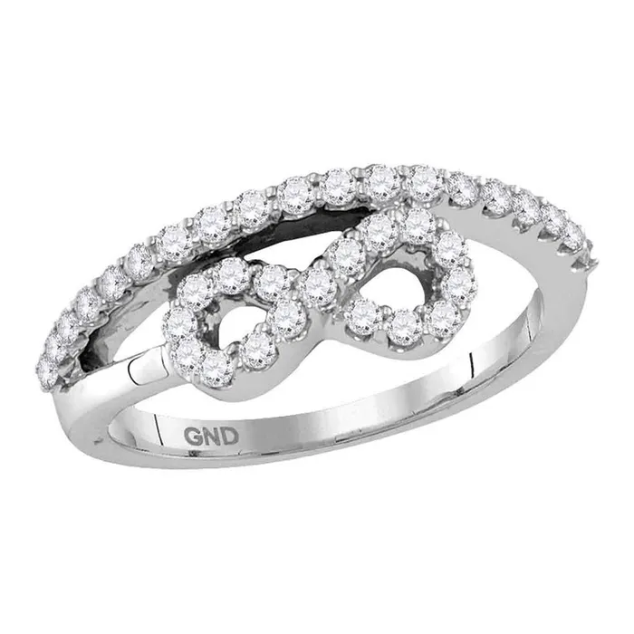 Rings gndatlanta 14k White Gold Round Diamond Woven Infinity Band Ring 12 Cttw Rings gndatlanta 14k White Gold Round Diamond Woven Infinity Band Ring 12 Cttw