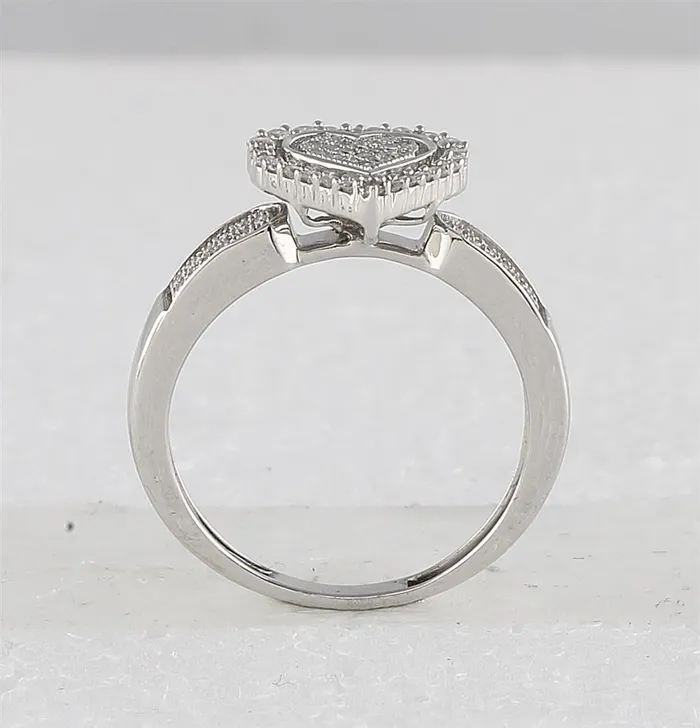 Rings gndatlanta Sterling Silver Round Diamond Heart Bridal Wedding Ring Set 38 Cttw