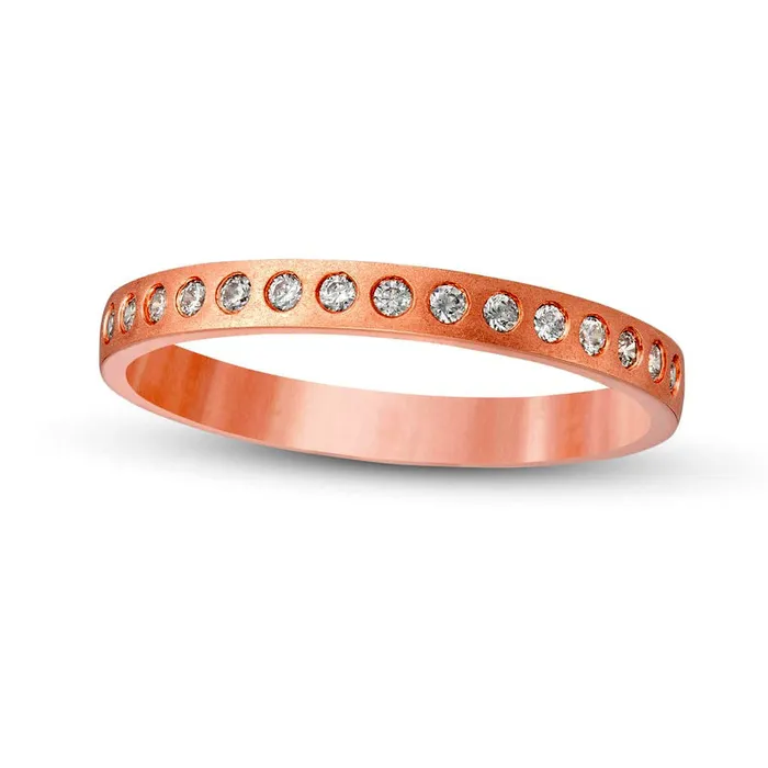 Rings Goldia 017 CT TW Natural Diamond Satin Stackable Anniversary Band in Solid 10K Rose Gold Rings Goldia 017 CT TW Natural Diamond Satin Stackable Anniversary Band in Solid 10K Rose Gold