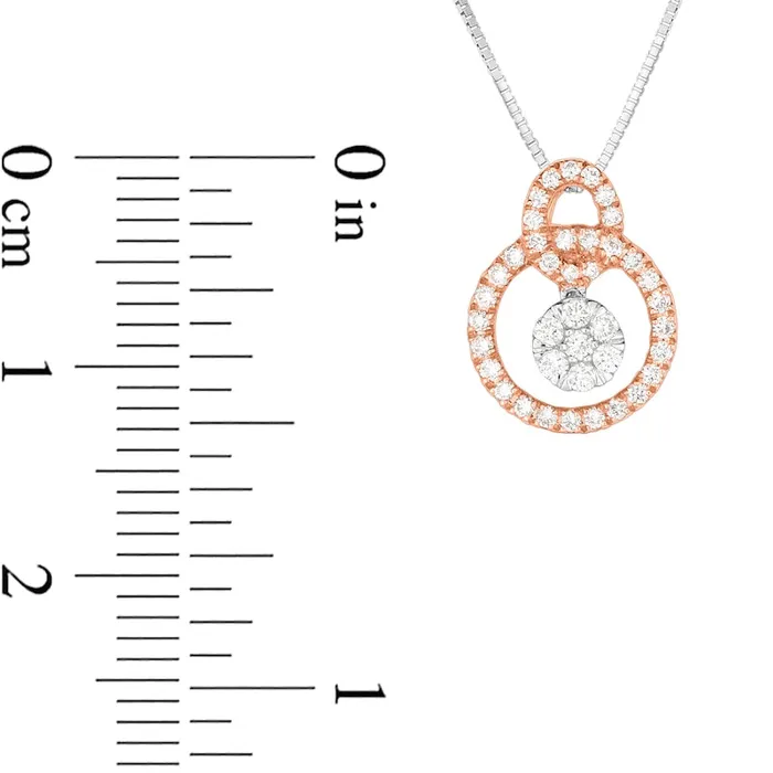 Rings Goldia 02 CT TW Composite Natural Diamond Entwined Open Circles Pendant in 10K TwoTone Gold Rings Goldia 02 CT TW Composite Natural Diamond Entwined Open Circles Pendant in 10K TwoTone Gold