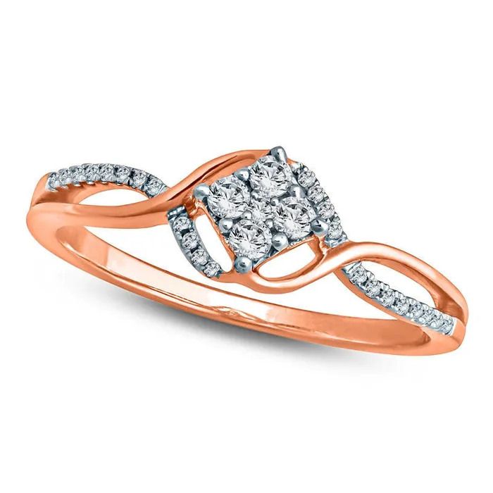 Rings Goldia 020 CT TW Composite Natural Diamond Tilted Square Bypass Promise Ring in Solid 10K Rose Gold Rings Goldia 020 CT TW Composite Natural Diamond Tilted Square Bypass Promise Ring in Solid 10K Rose Gold
