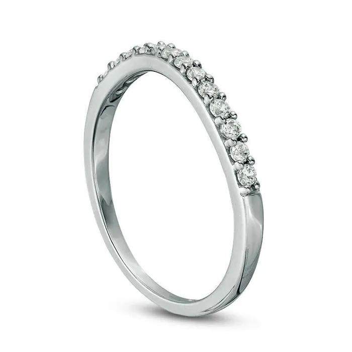 Rings Goldia 025 CT TW Natural Diamond Wave Anniversary Band in Solid 10K White Gold Rings Goldia 025 CT TW Natural Diamond Wave Anniversary Band in Solid 10K White Gold