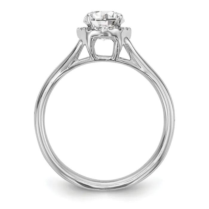 Rings Goldia 025ct CZ Solid Real 14K White Gold Oval Halo Split Shank Engagement Ring