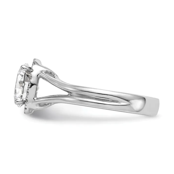 Rings Goldia 025ct CZ Solid Real 14K White Gold Oval Halo Split Shank Engagement Ring